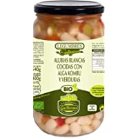 Guillermo Alubias Blancas Cocidas con Alga Kombu y Verduras Ecológicas BIO Judias Categoría Extra Conserva Tarro 540gr
